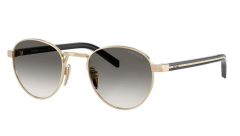 Prada PR B52S ZVN02C 49 Unisex Oval Gold Metal Güneş Gözlüğü