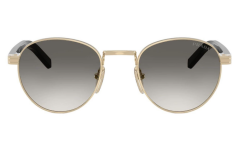 Prada PR B52S ZVN02C 49 Unisex Oval Gold Metal Güneş Gözlüğü