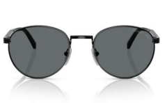 Prada PR B51S 1AB5Z1 53 Unisex Oval Siyah Metal Güneş Gözlüğü